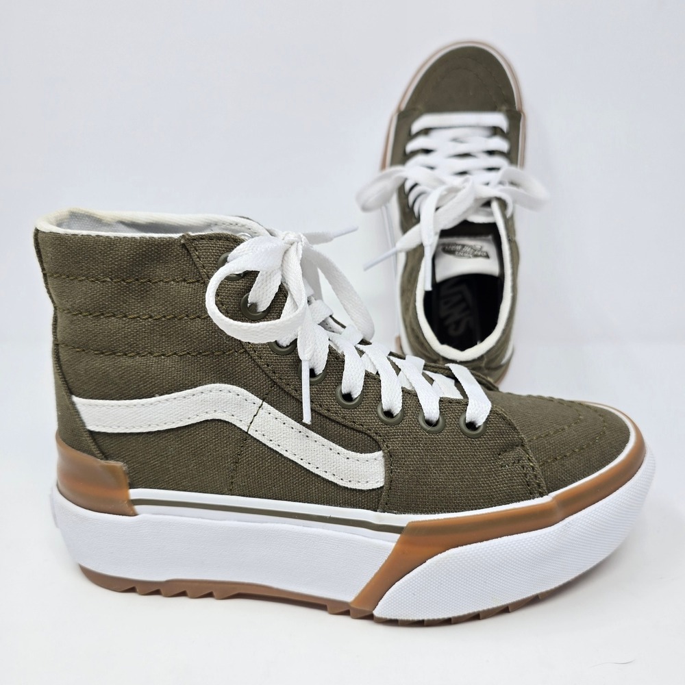 Vans Sk8-Hi Tapered Stackform Olive Green Platform High Top Sneakers Womens 5